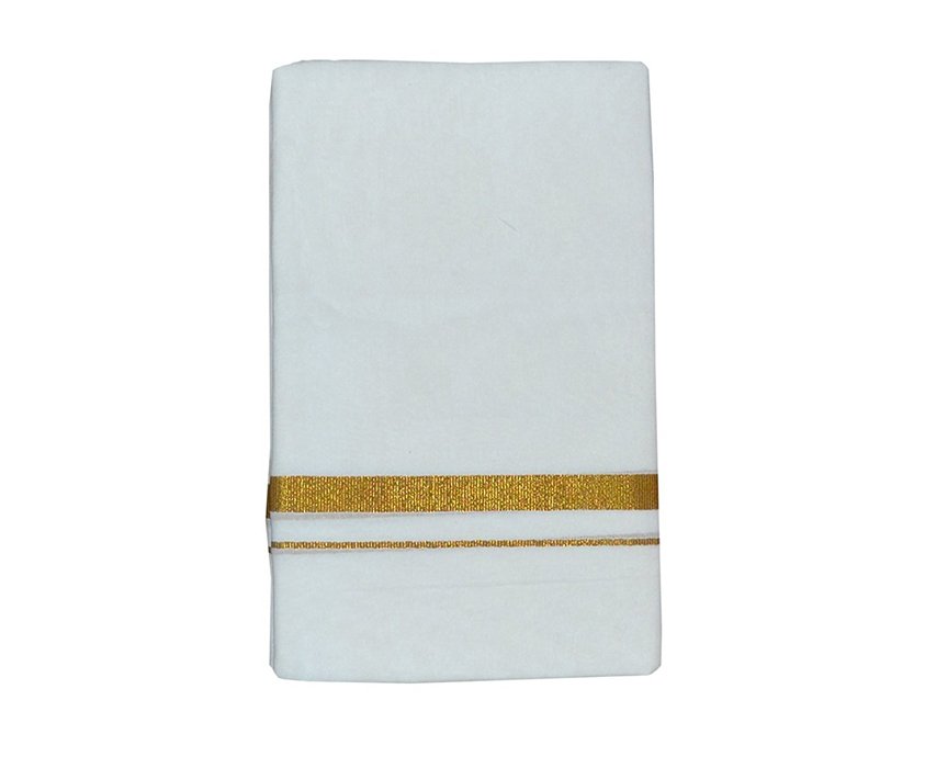 Cotton Kasavu Double Mundu